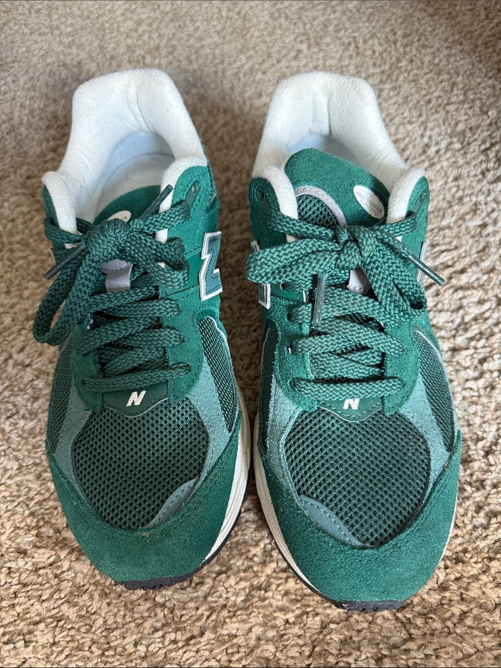 New Balance Women's Green Mesh & Suede Athletic Sneakers